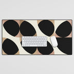 mid century black geometric shapes Desk Mat Gallery Image 1