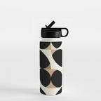 mid century black geometric shapes Water Bottle Gallery Image 1