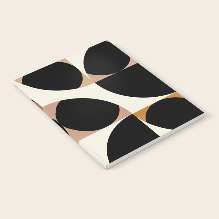 mid century black geometric shapes Notebook Gallery Image 2