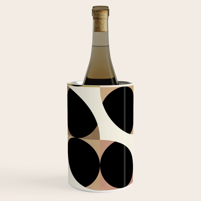 mid century black geometric shapes Wine Chiller Gallery Image 1