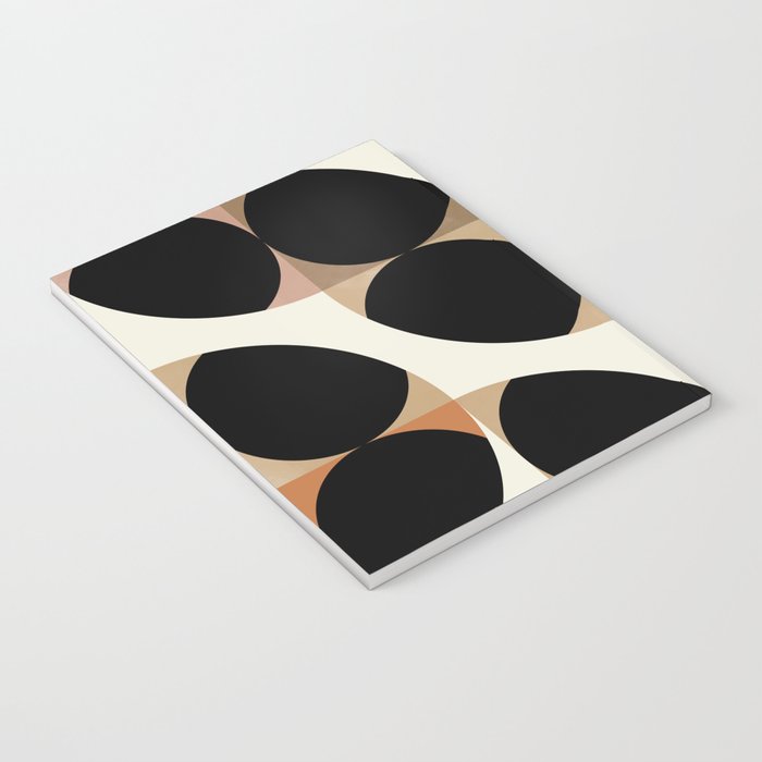 mid century black geometric shapes Notebook Gallery Image 3