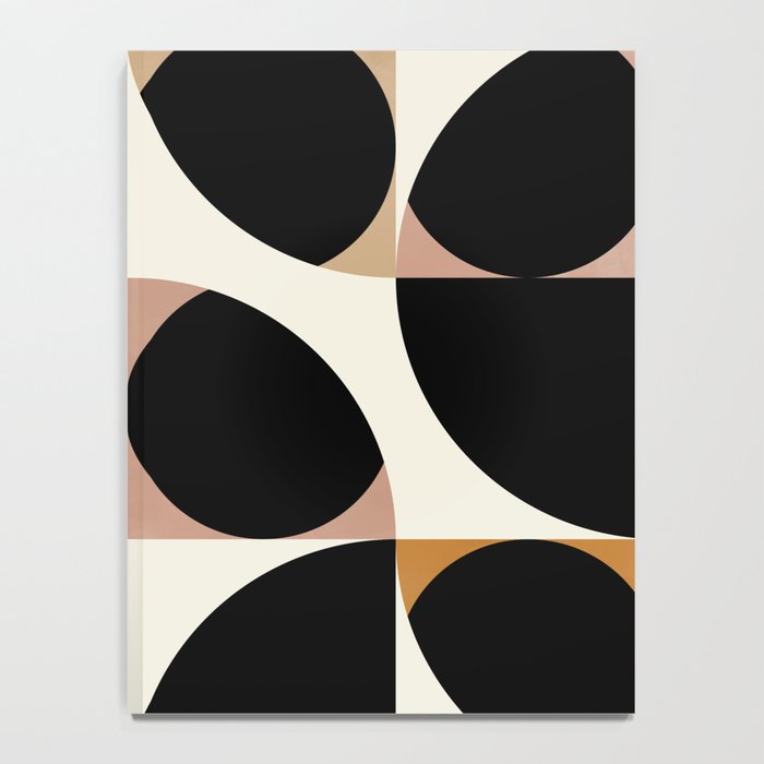 mid century black geometric shapes Notebook Gallery Image 4