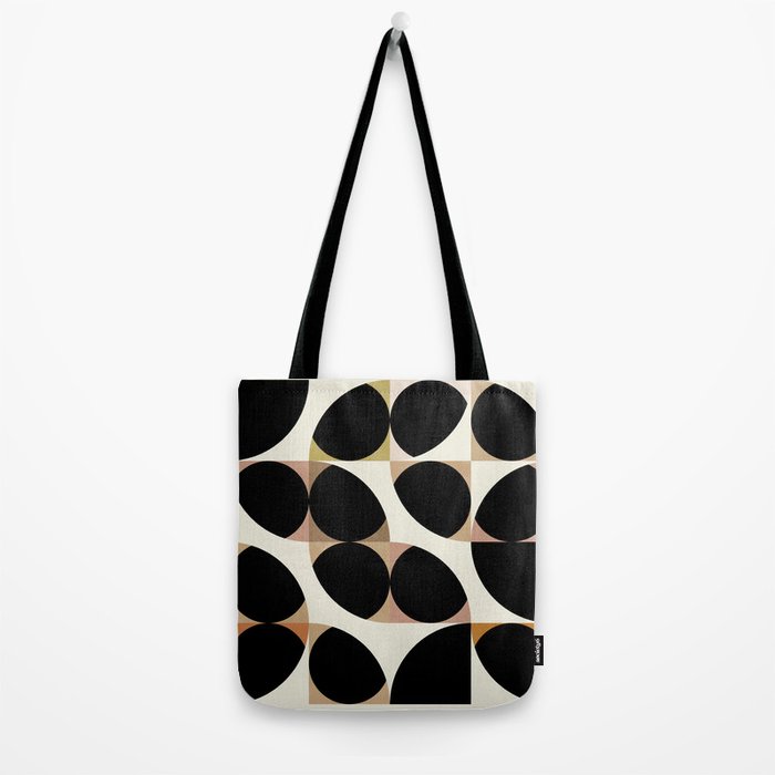 mid century black geometric shapes Tote Bag Gallery Image 2