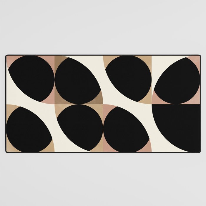 mid century black geometric shapes Desk Mat Gallery Image 3
