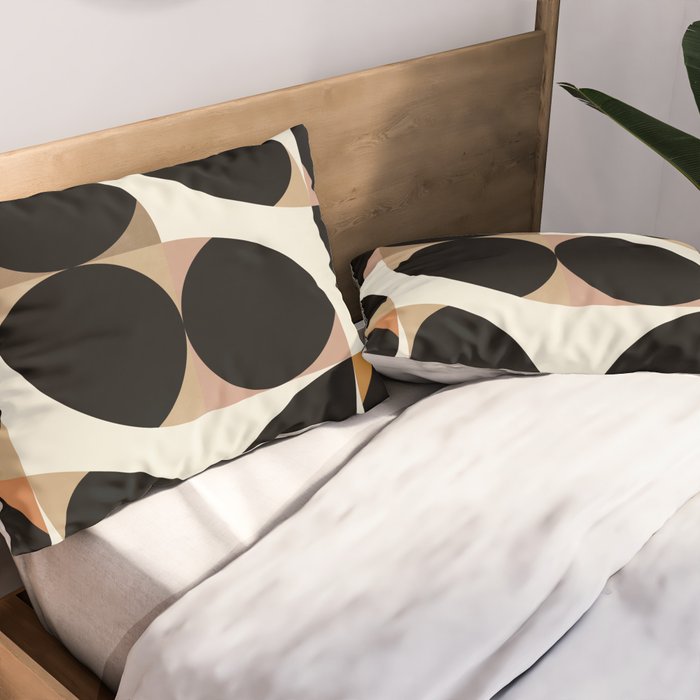 mid century black geometric shapes Pillow Sham Gallery Image 2