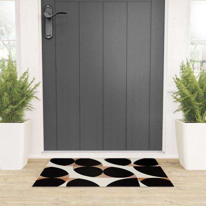 mid century black geometric shapes Welcome Mat Gallery Image 3