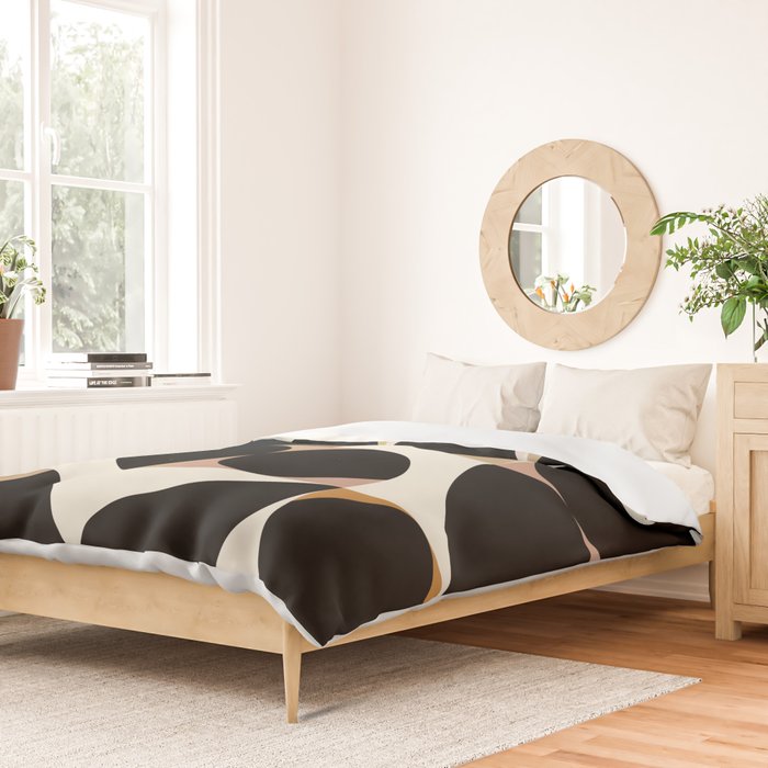 mid century black geometric shapes Duvet Cover Gallery Image 2
