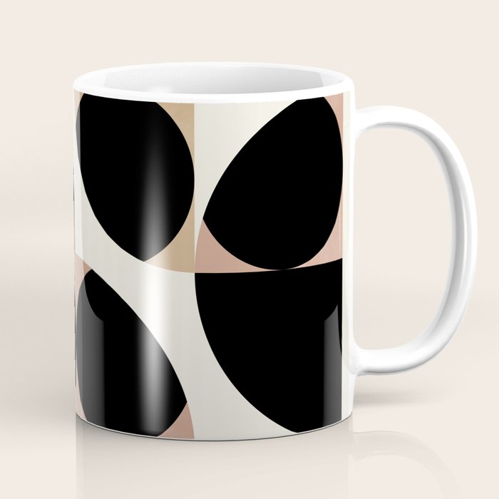 mid century black geometric shapes Coffee Mug Gallery Image 1