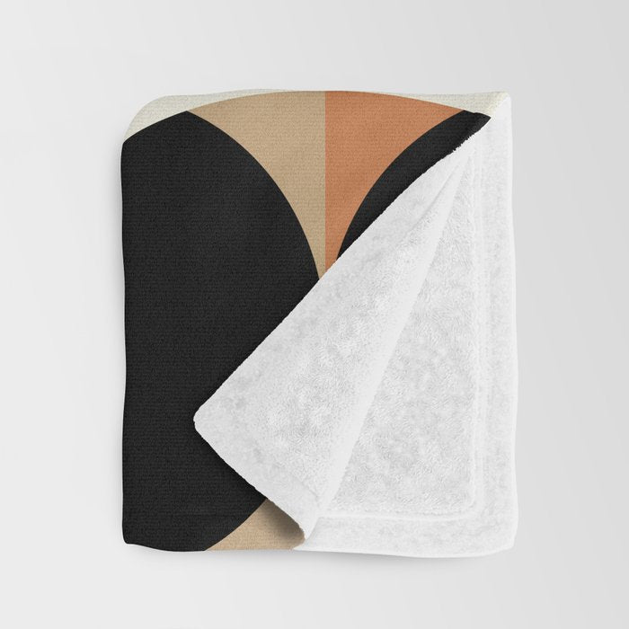mid century black geometric shapes Throw Blanket Gallery Image 3