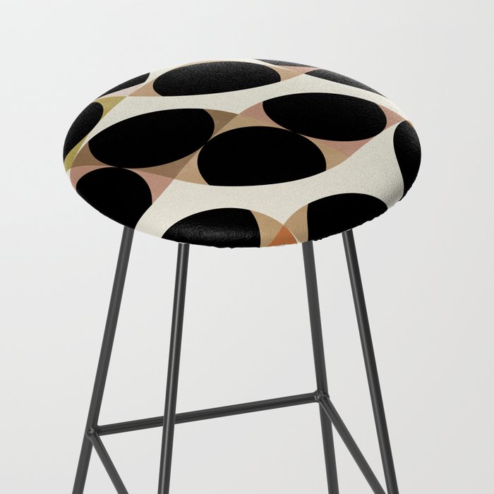 mid century black geometric shapes Stool Gallery Image 2