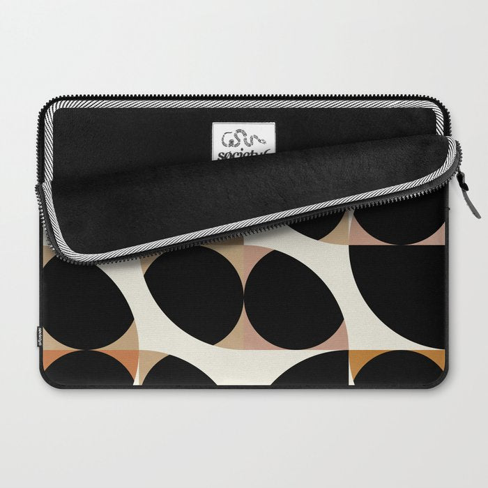 mid century black geometric shapes Laptop Sleeve Gallery Image 2