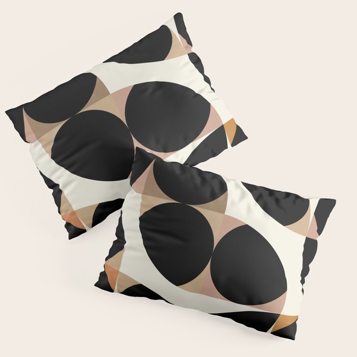 mid century black geometric shapes Pillow Sham Gallery Image 3