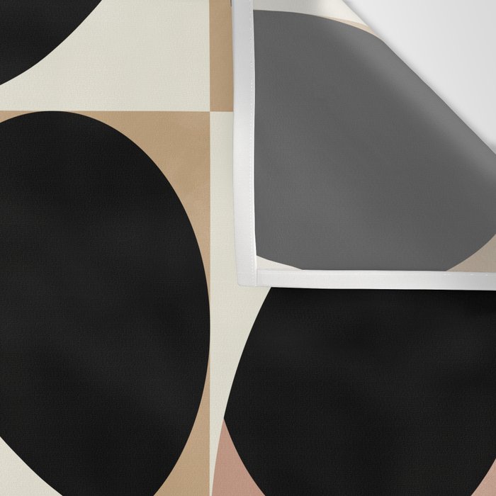 mid century black geometric shapes Wall Tapestry Gallery Image 3