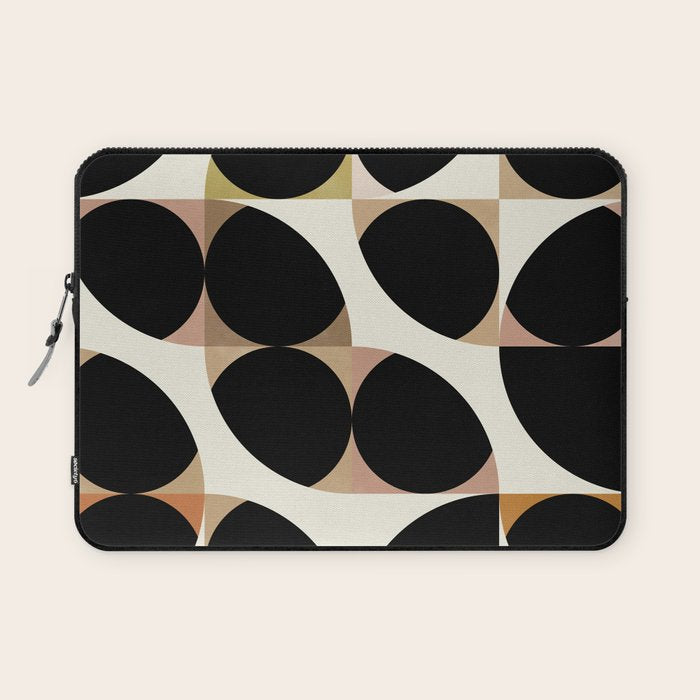 mid century black geometric shapes Laptop Sleeve Gallery Image 1