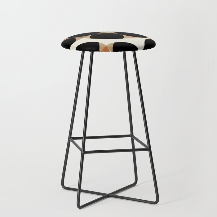 mid century black geometric shapes Stool Gallery Image 1