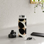 mid century black geometric shapes Water Bottle Gallery Image 4