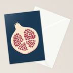 Pomegranate Fruit Navy Blue Stationery Card Gallery Image 2