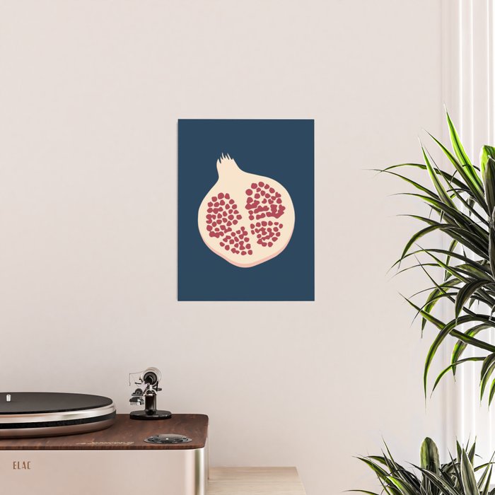 Pomegranate Fruit Navy Blue Poster Gallery Image 2