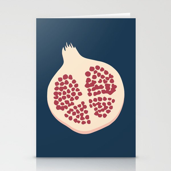 Pomegranate Fruit Navy Blue Stationery Card Gallery Image 2