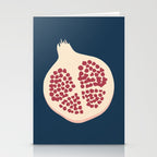 Pomegranate Fruit Navy Blue Stationery Card Gallery Image 2