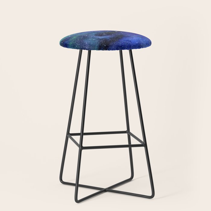 Colorful Galaxy Space Watercolor Stool Gallery Image 1