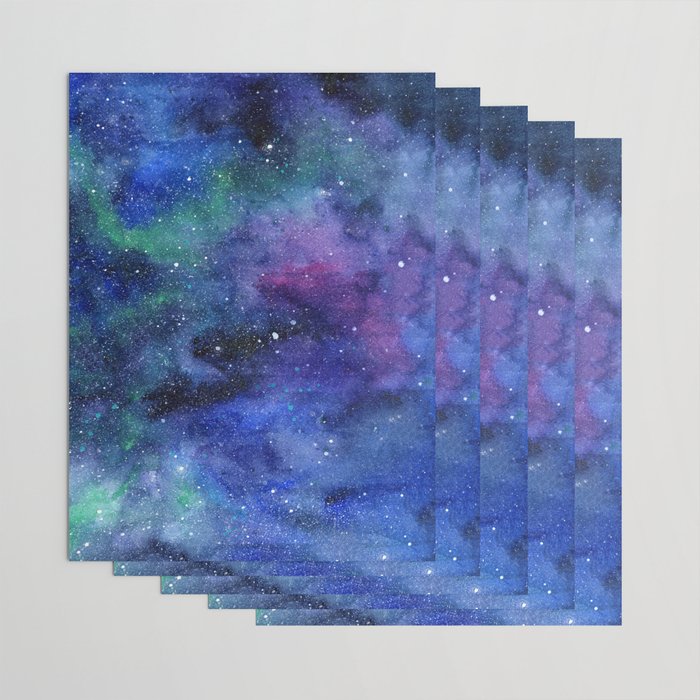 Colorful Galaxy Space Watercolor Wrapping Paper Gallery Image 3
