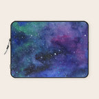Colorful Galaxy Space Watercolor Laptop Sleeve Gallery Image 1