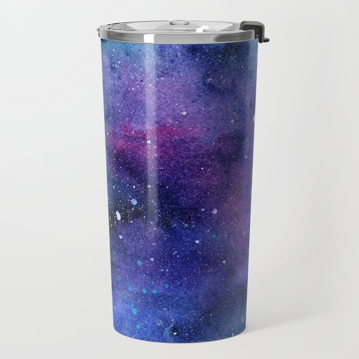 Colorful Galaxy Space Watercolor Travel Mug Gallery Image 2