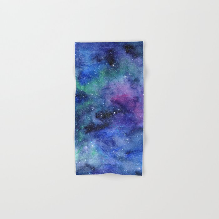 Colorful Galaxy Space Watercolor Bath Towel Gallery Image 1