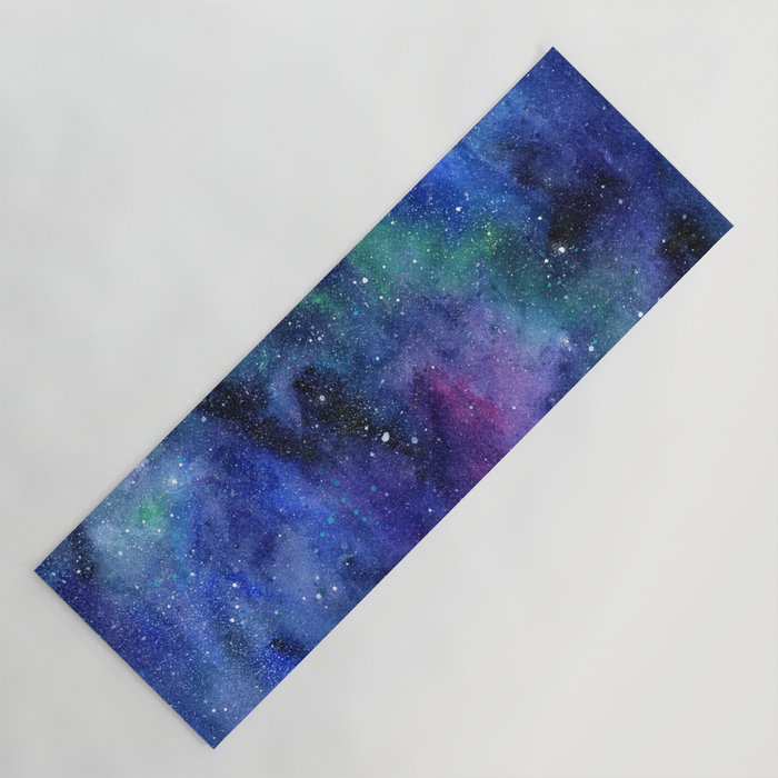 Colorful Galaxy Space Watercolor Yoga Mat Gallery Image 1