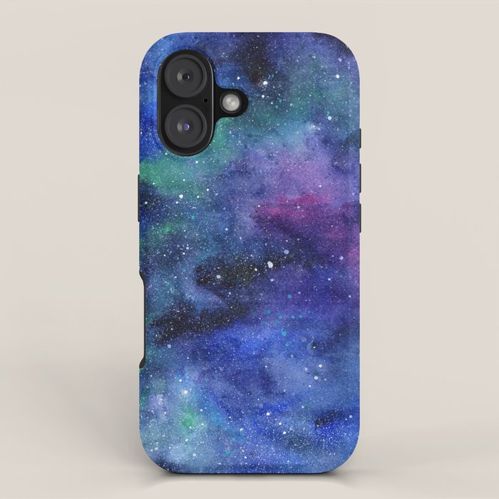 Colorful Galaxy Space Watercolor iPhone Case Gallery Image 1