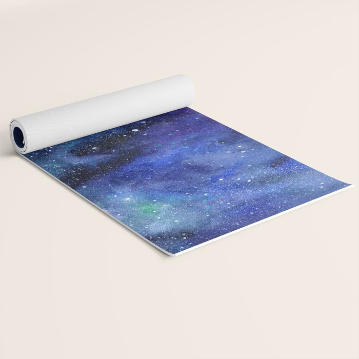 Colorful Galaxy Space Watercolor Yoga Mat Gallery Image 2