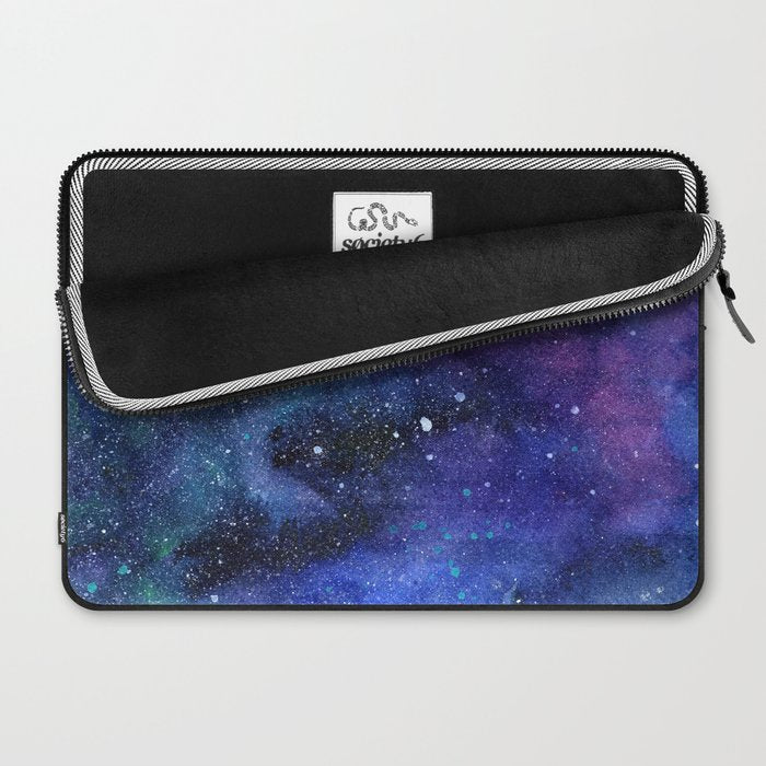 Colorful Galaxy Space Watercolor Laptop Sleeve Gallery Image 2