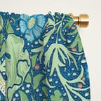 William Morris Vintage Seaweed Cobalt Thyme Green Blue Botanical Window Curtain Gallery Image 2