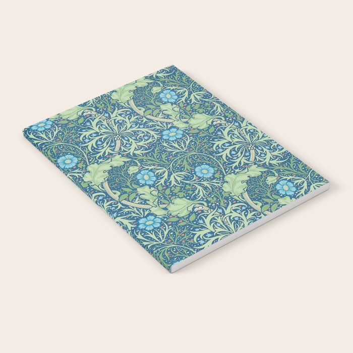 William Morris Vintage Seaweed Cobalt Thyme Green Blue Botanical Notebook Gallery Image 2