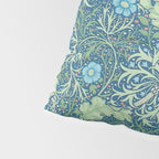 William Morris Vintage Seaweed Cobalt Thyme Green Blue Botanical Pillow Sham Gallery Image 4