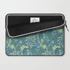 William Morris Vintage Seaweed Cobalt Thyme Green Blue Botanical Laptop Sleeve Gallery Image 2