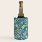 William Morris Vintage Seaweed Cobalt Thyme Green Blue Botanical Wine Chiller Gallery Image 1