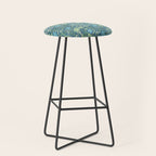 William Morris Vintage Seaweed Cobalt Thyme Green Blue Botanical Stool Gallery Image 1
