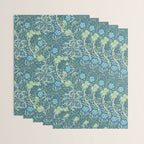 William Morris Vintage Seaweed Cobalt Thyme Green Blue Botanical Wrapping Paper Gallery Image 3