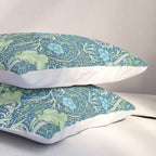 William Morris Vintage Seaweed Cobalt Thyme Green Blue Botanical Pillow Sham Gallery Image 3