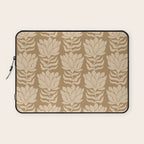 Beige Modern Abstract Flowers Laptop Sleeve Gallery Image 1