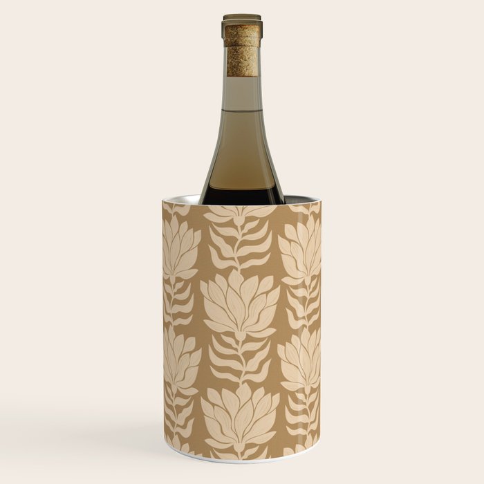 Beige Modern Abstract Flowers Wine Chiller Gallery Image 1