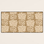 Beige Modern Abstract Flowers Desk Mat Gallery Image 3