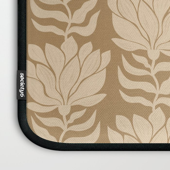 Beige Modern Abstract Flowers Laptop Sleeve Gallery Image 3