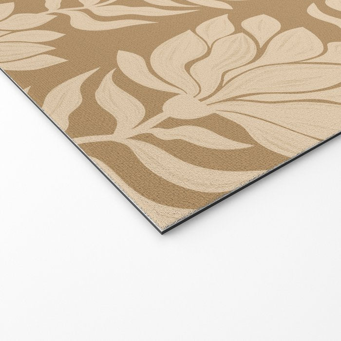Beige Modern Abstract Flowers Welcome Mat Gallery Image 2