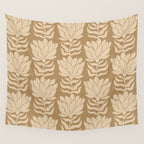 Beige Modern Abstract Flowers Wall Tapestry Gallery Image 4