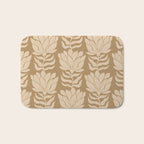 Beige Modern Abstract Flowers Bath Mat Gallery Image 1