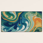 Tangerblue Waves Desk Mat Gallery Image 3