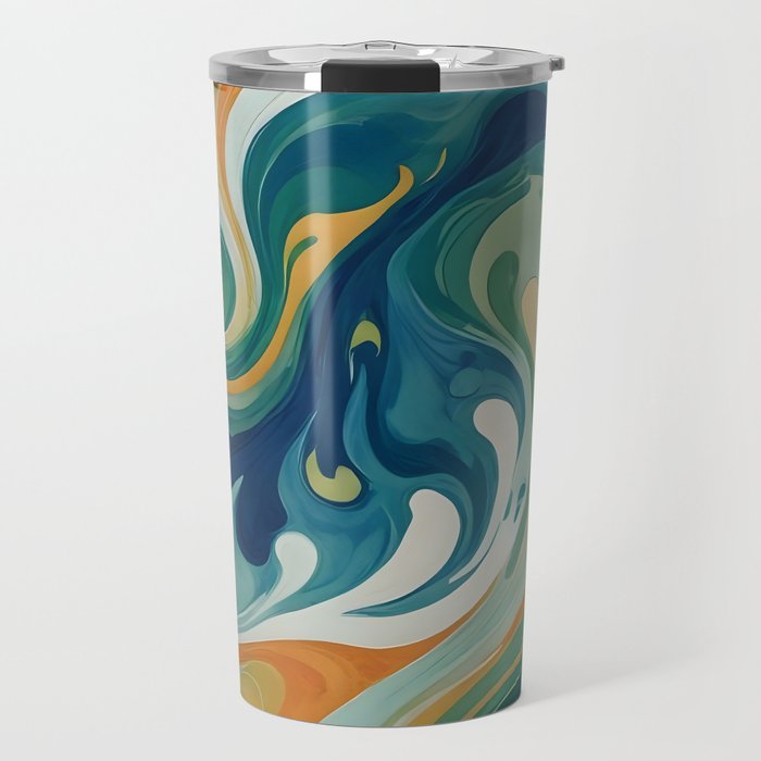 Tangerblue Waves Travel Mug Gallery Image 1